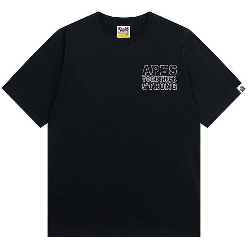 BAPE Multicolor Camo College Back Print Men's T-Shirt - White