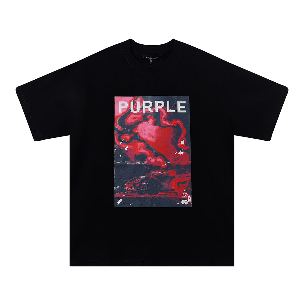Purple Brand Multi‑Graphic Ink Wash Print Oversized Tee Multi‑Style
