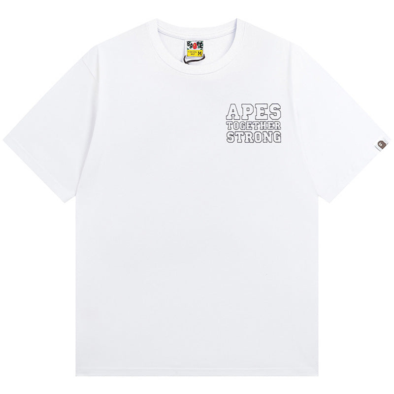BAPE Multicolor Camo College Back Print Men's T-Shirt - White