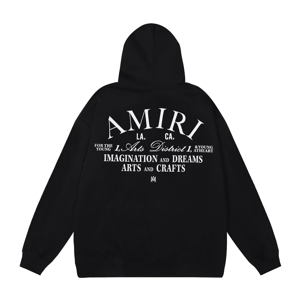 Amiri Multi‑Graphic Letter Logo Oversized Hoodie Streetwear Unisex