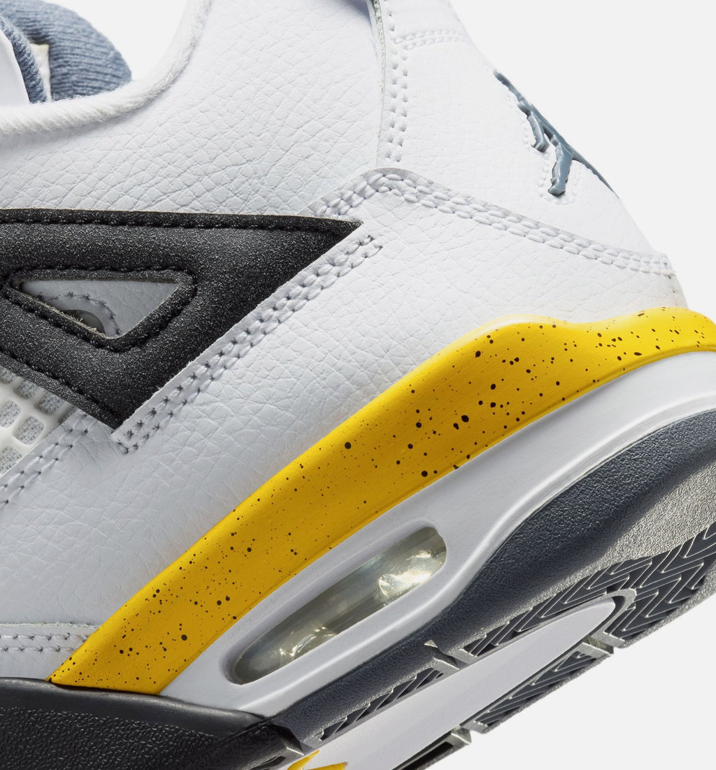 Air Jordan 4 Retro Rare Air Tour Yellow | Grade School Lifestyle Shoe | White/Dark Stucco/Black/Tour Yellow