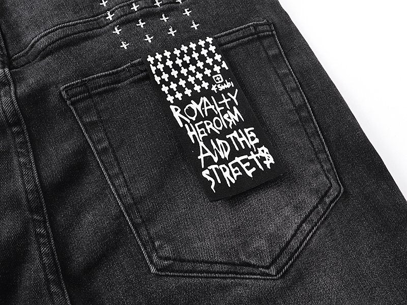 Ksubi Slim Tapered Graphic Jeans - Black