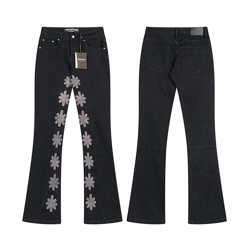 LOSTSHDWS Flower Embellished Flare Jeans