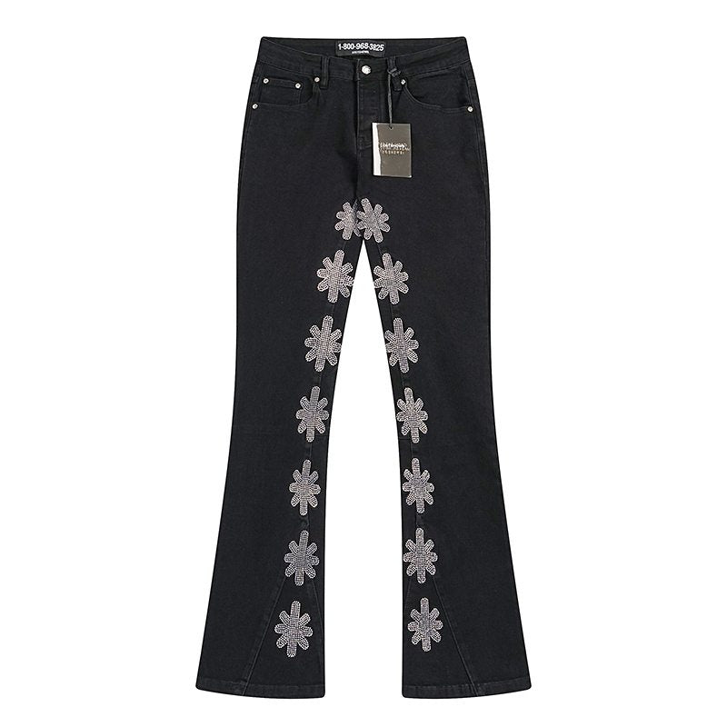 LOSTSHDWS Flower Embellished Flare Jeans