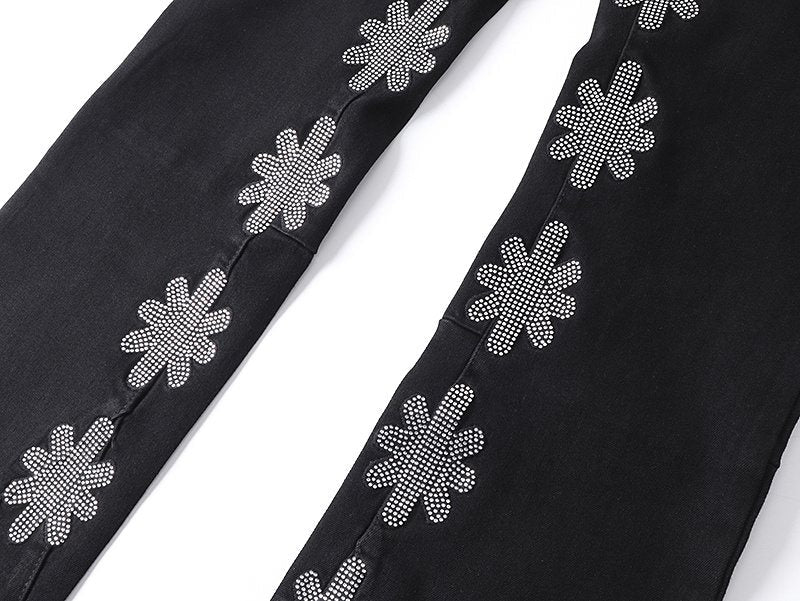 LOSTSHDWS Flower Embellished Flare Jeans