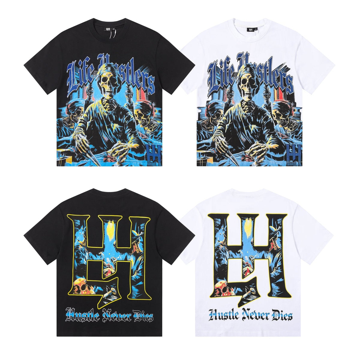 Life Hustlere Skeleton Graphic Short-Sleeve T-Shirt