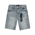 Purple Brand Light Blue Raw Hem Denim Shorts