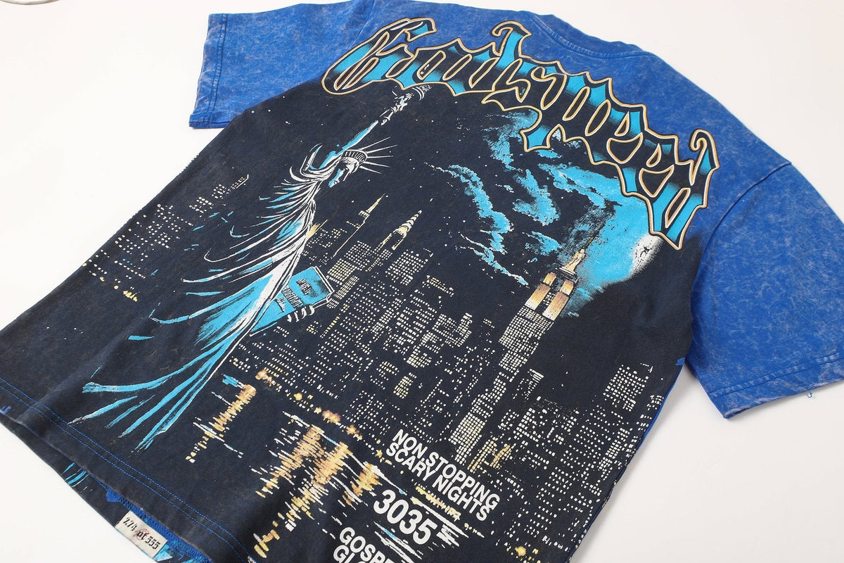 Godspeed Statue of Liberty Skyline Graphic T-Shirt