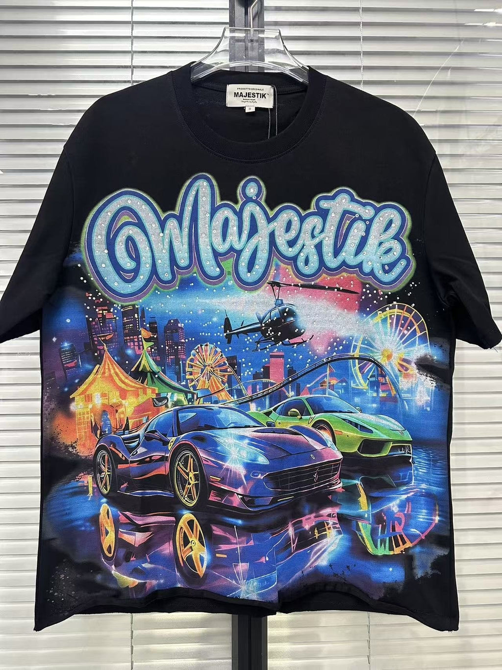 MAJESTIK Car Carnival Graphic T-Shirt