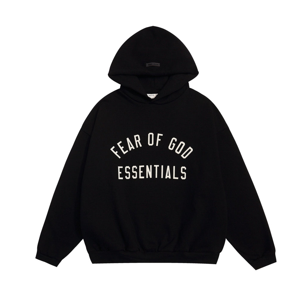 Fear of God Essentials Black Front Graphic Hoodie