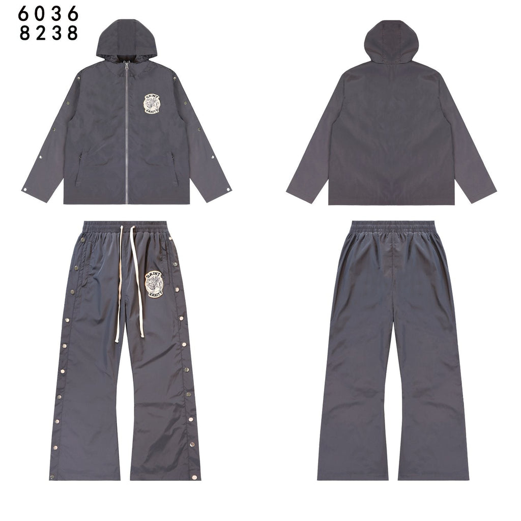 SAINT Vanity Patch Hooded Jacket & Snap-Pant Matching Set