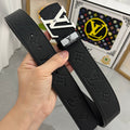 LOUIS VUITTON LV 25S BELT 38 MM IN BLACK CALFSKIN 593283
