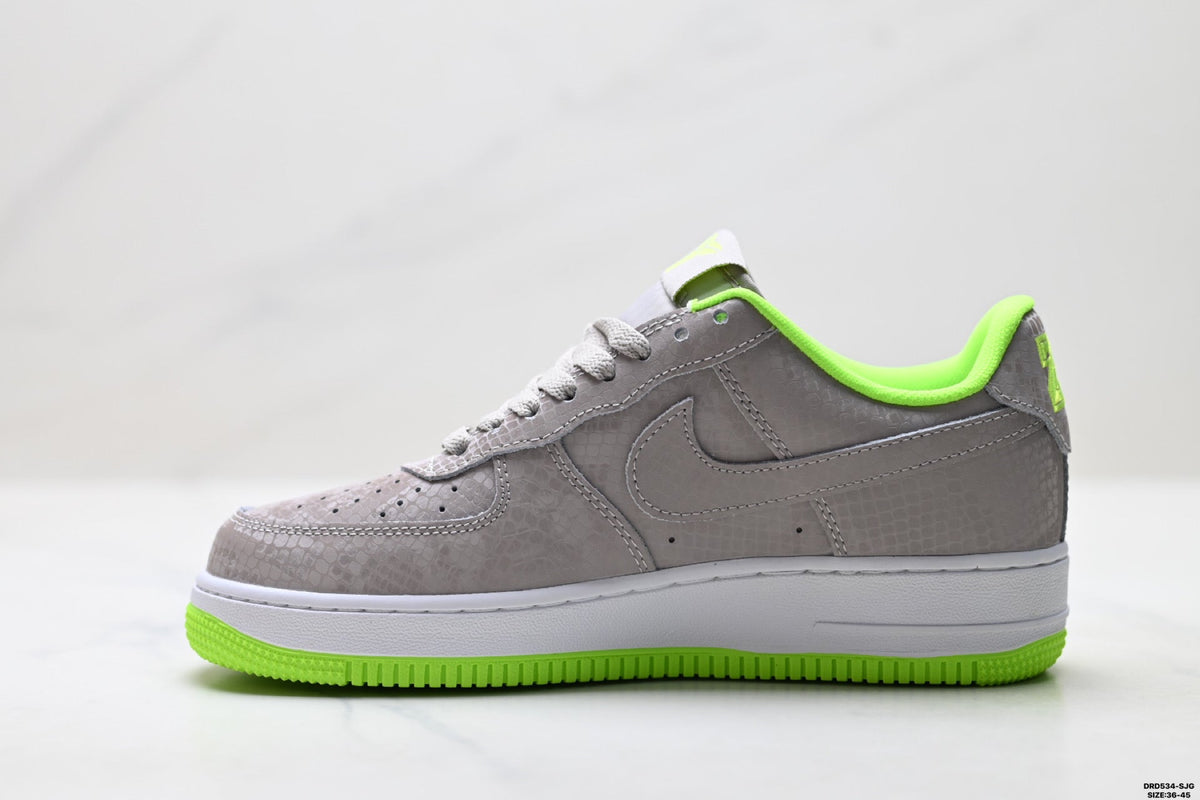 Nike Air Force 1 Low Gray Volt Unisex Sneakers Style 15