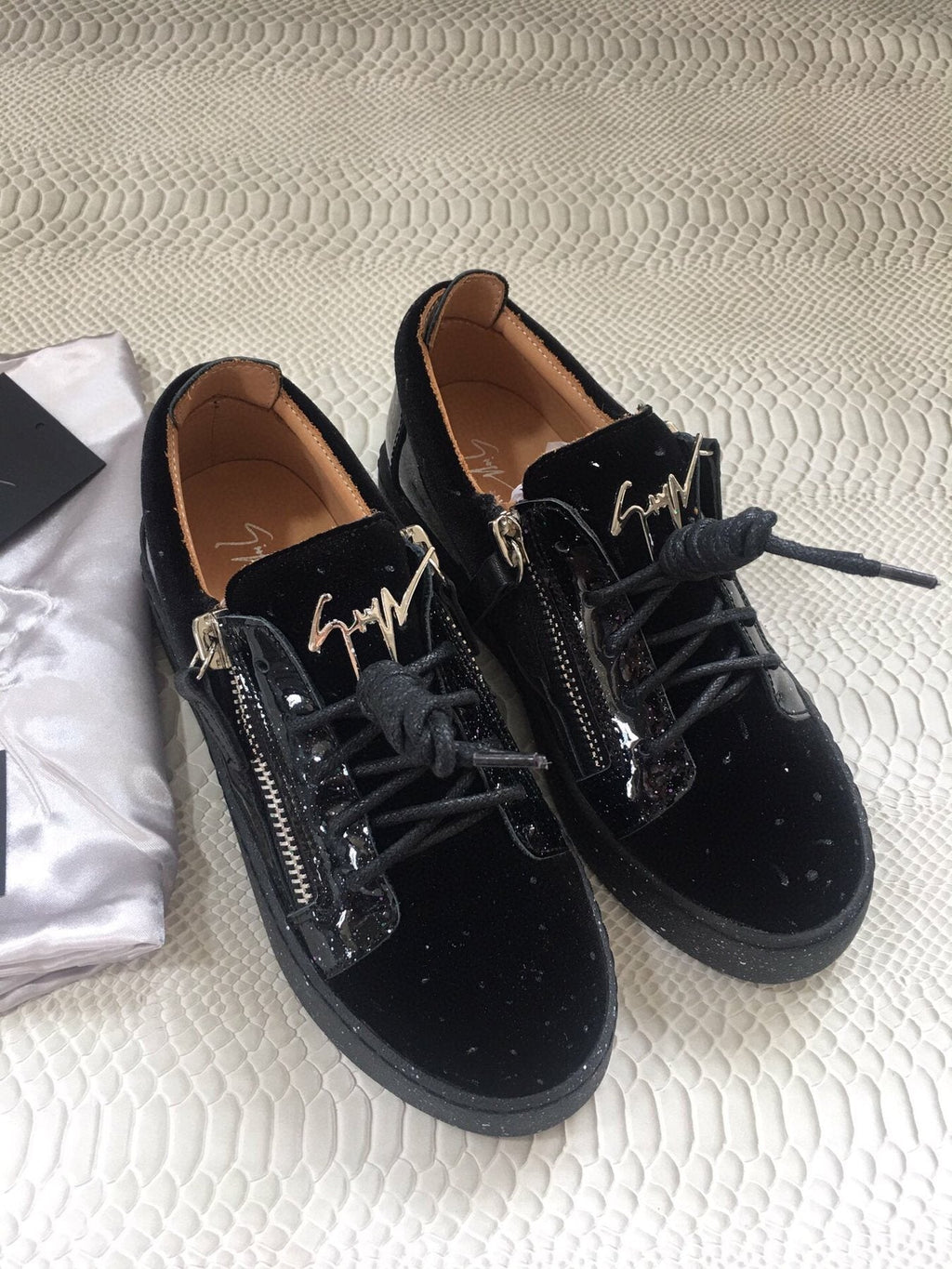 Giuseppe Zanotti Black Speckle Low-Top Sneakers