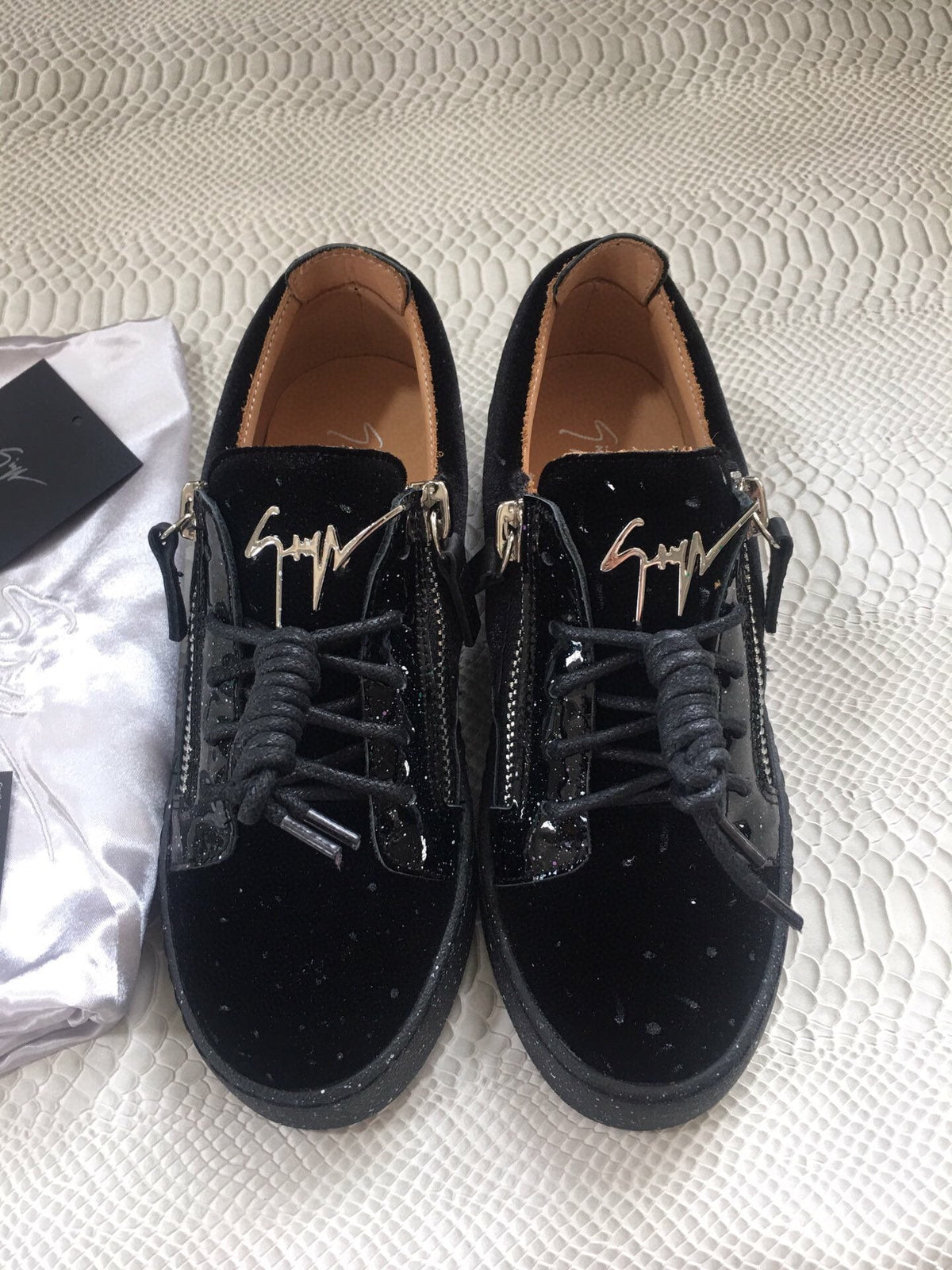 Giuseppe Zanotti Black Speckle Low-Top Sneakers