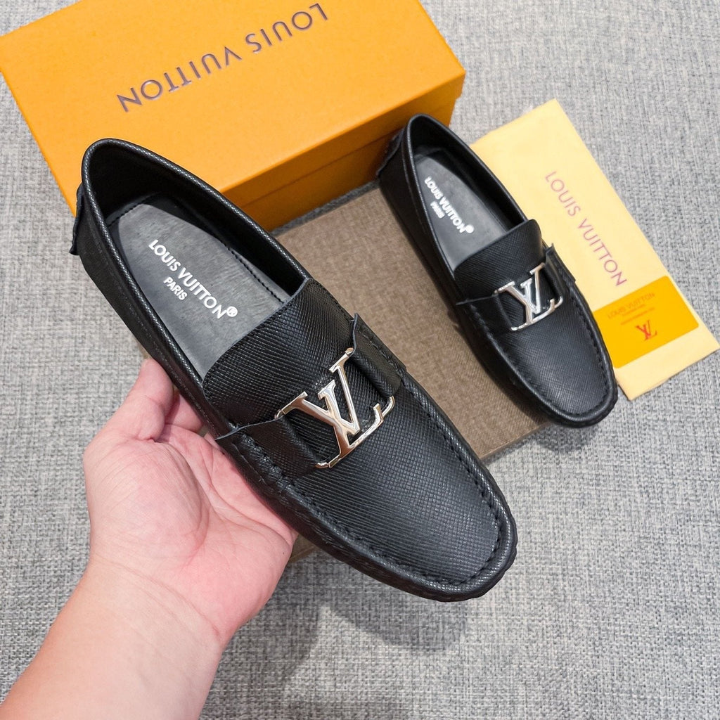 Louis Vuitton Black Metal-Hardware Loafers - Moccasin-Inspired Toe Seam