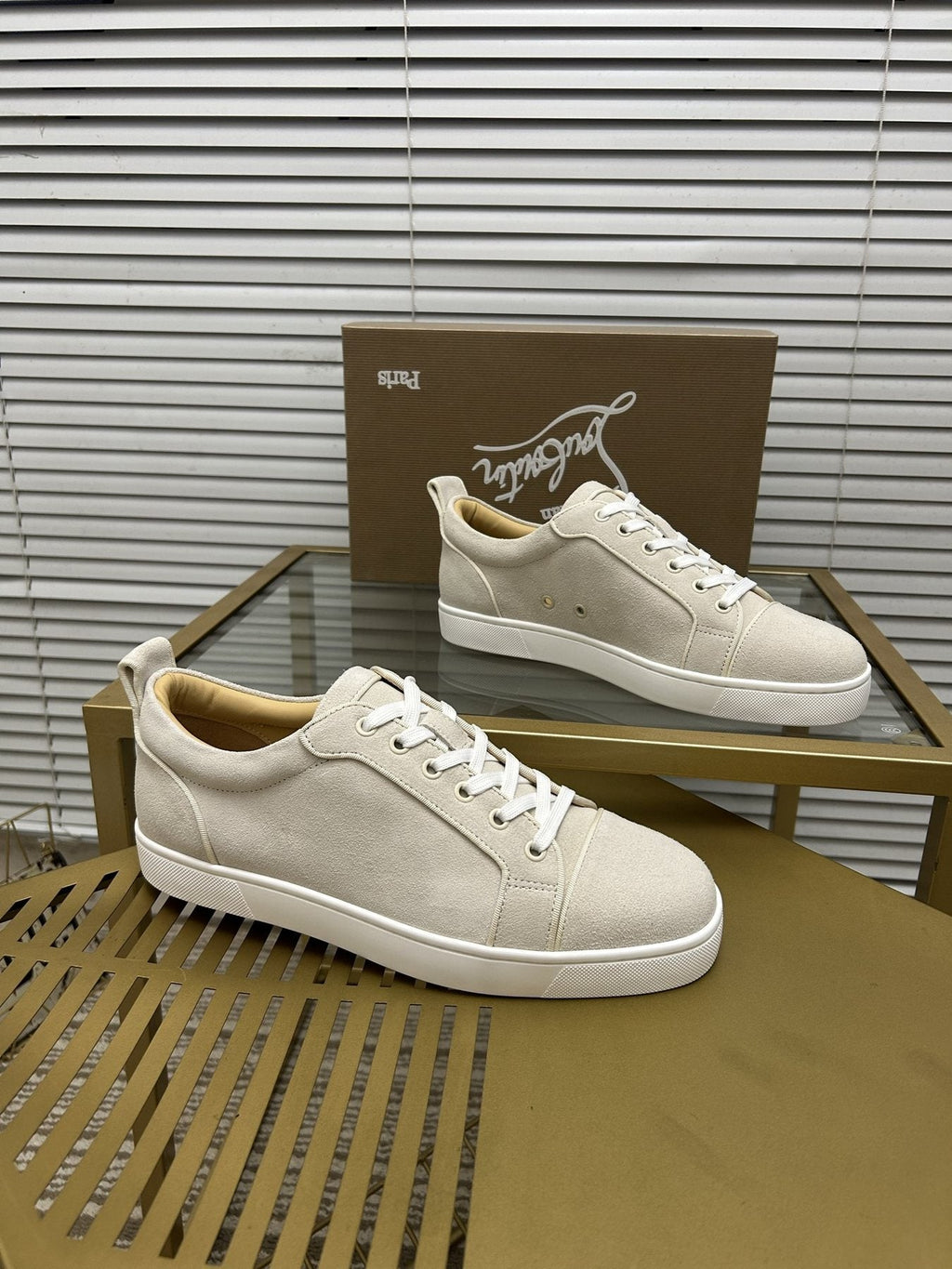 Christian Louboutin Light Beige Low-Top Sneakers