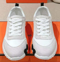 Men's White and Gray Low-Top Sneakers