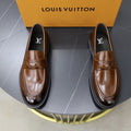Louis Vuitton Men's Brown Penny Loafers - Brown Leather Upper