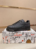 Dolce & Gabbana Men's Black Logo Low-Top Sneakers - Black Tonal Design