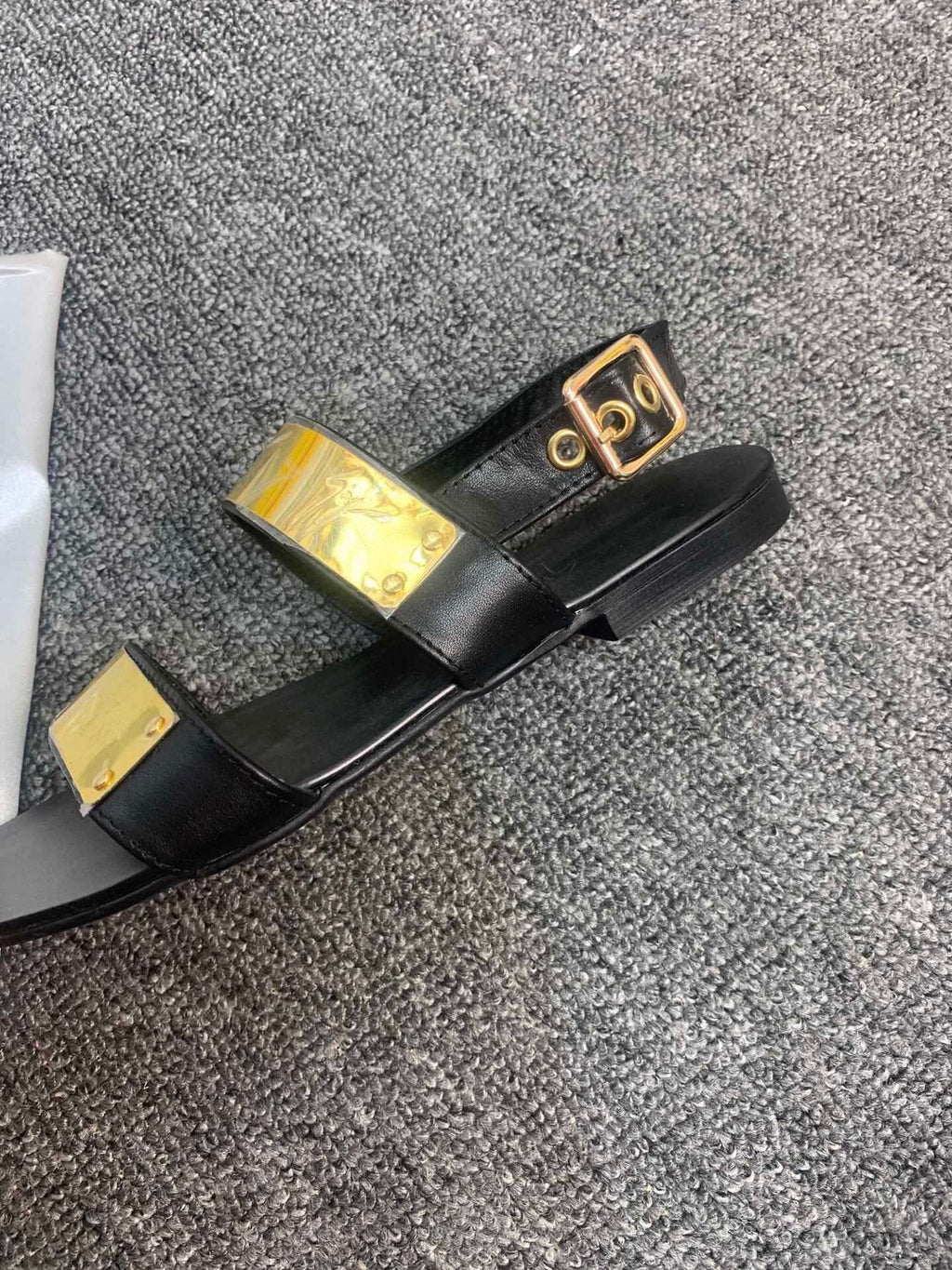 Giuseppe Zanotti Men's Black Gold-Tone Open-Toe Sandals