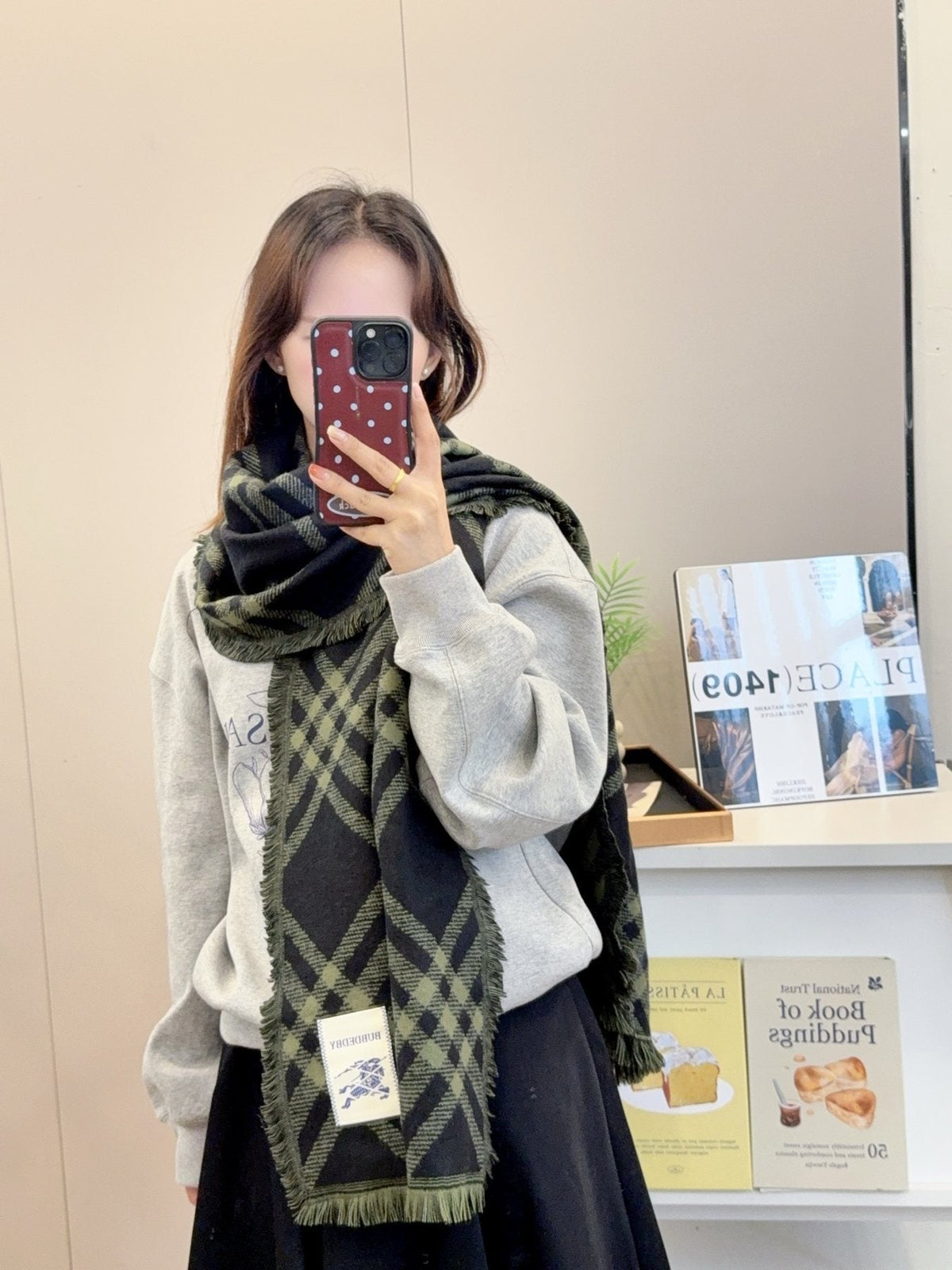 Burberry Plaid Fringed Scarf