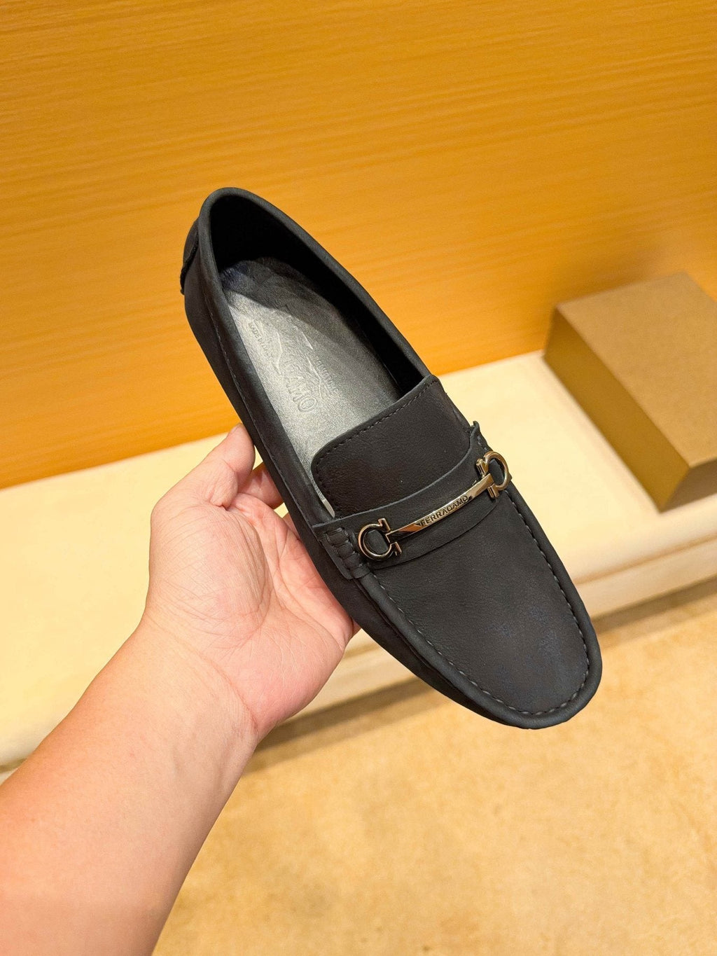 Ferragamo Men's Black Bit Loafers - Gold-Tone Hardware