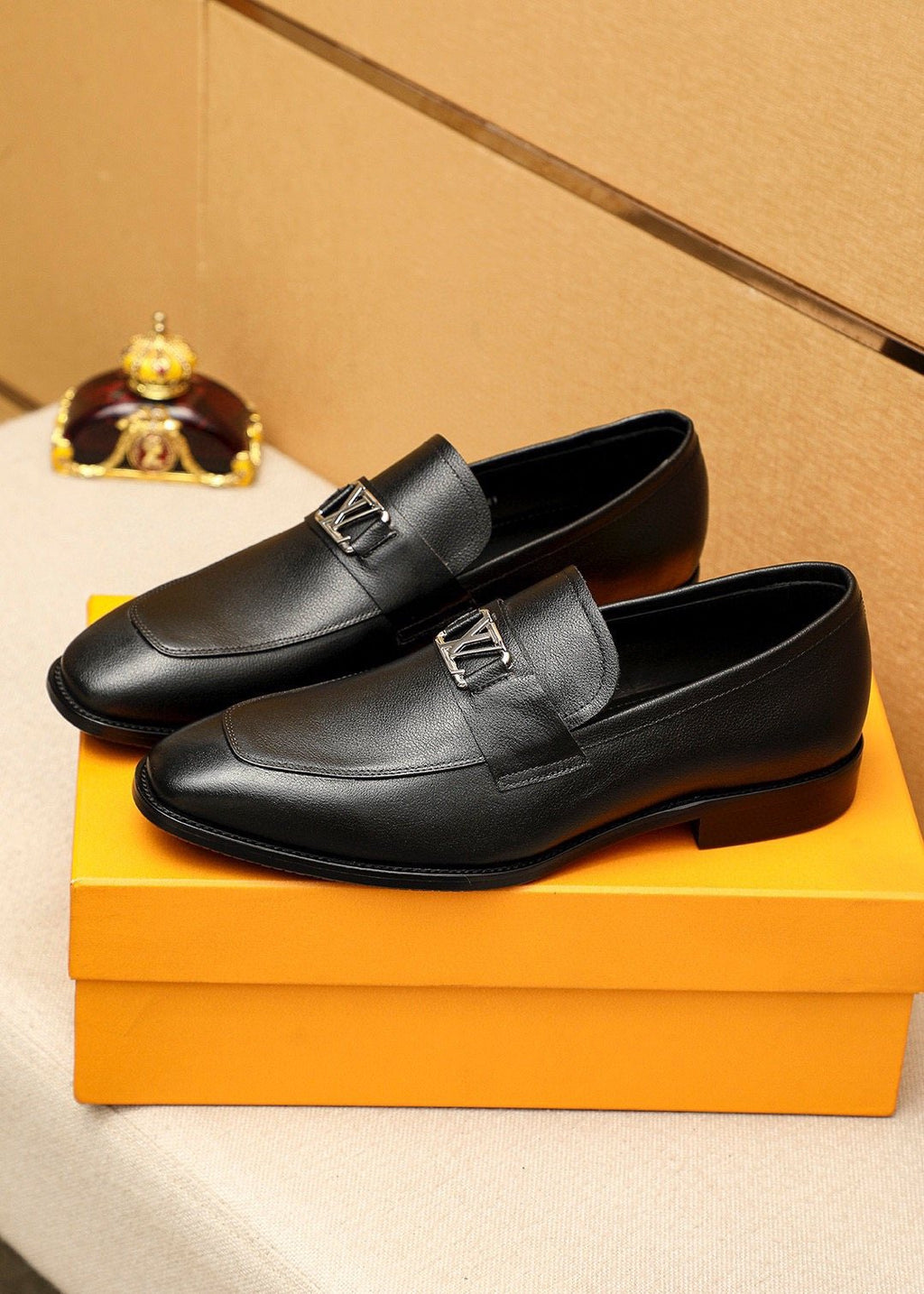 Louis Vuitton Black Hardware Loafers - Black Textured Leather Upper