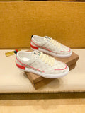 Cream Patterned Low-Top Sneakers