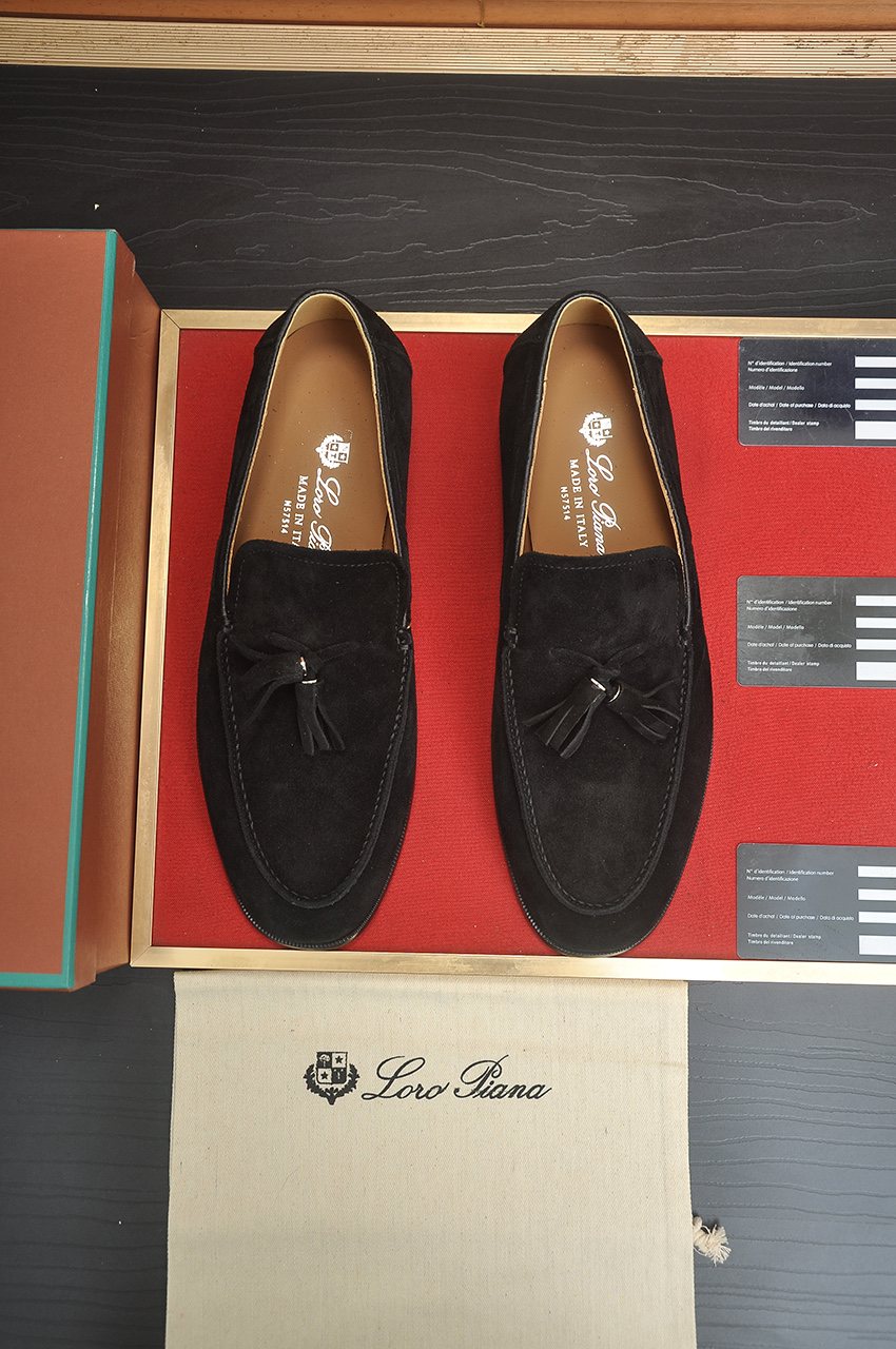 Loro Piana Men's Suede-Look Tassel Loafers