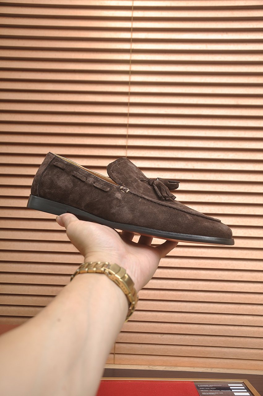 Loro Piana Men's Suede-Look Tassel Loafers