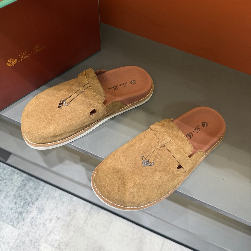 Camel Tan Backless Mule Loafers