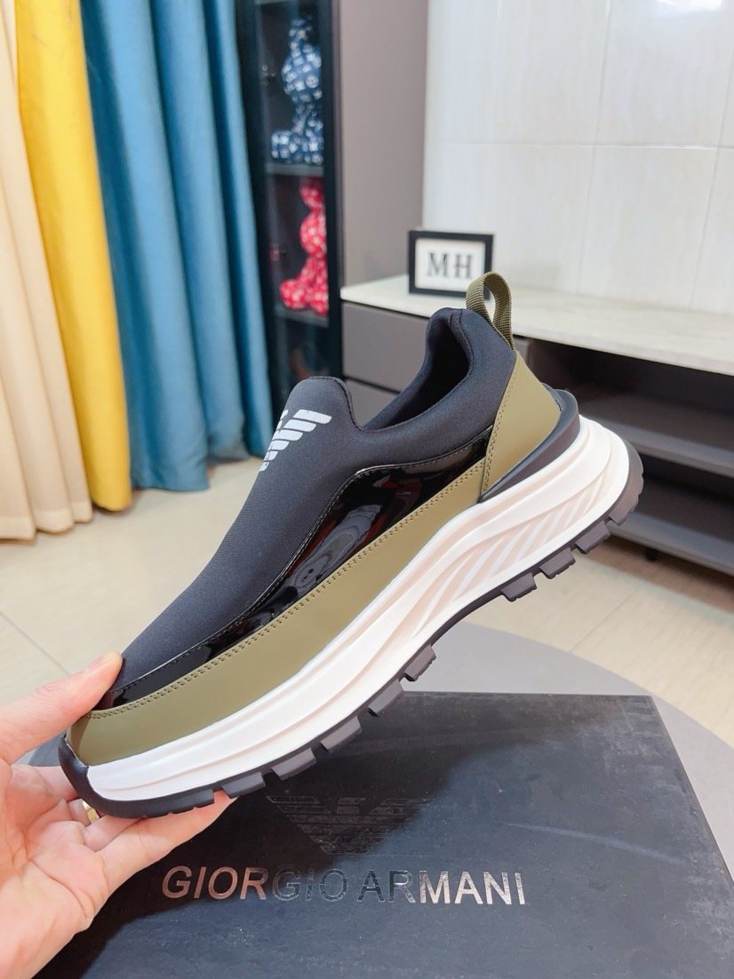 Armani Color-Block Slip-On Sneakers