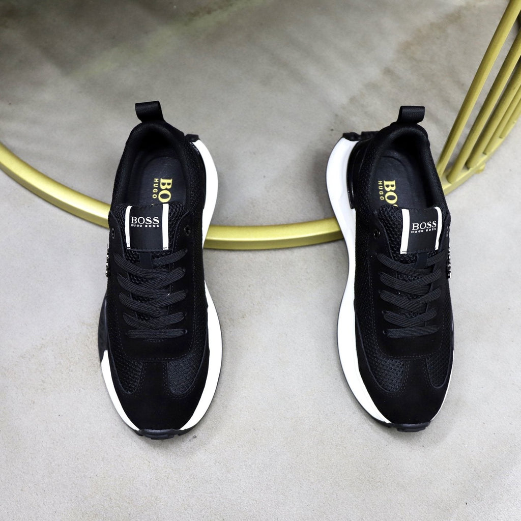 BOSS Men's Knit-Panel Low-Top Sneakers