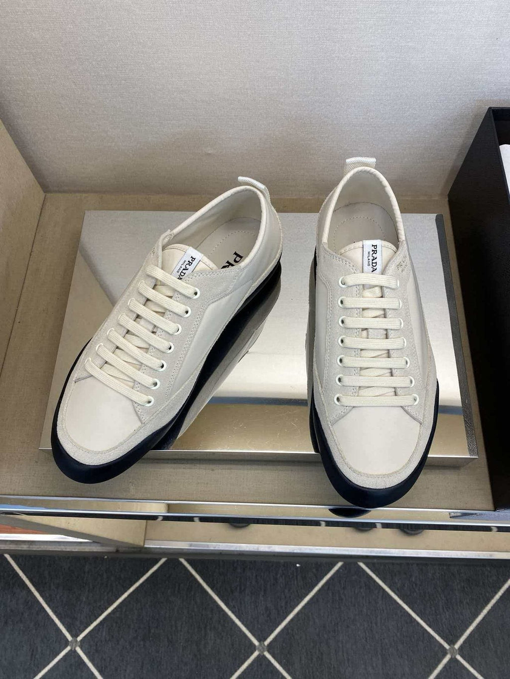 Prada Men's Low-Top Sneakers - Lace-Up Closure