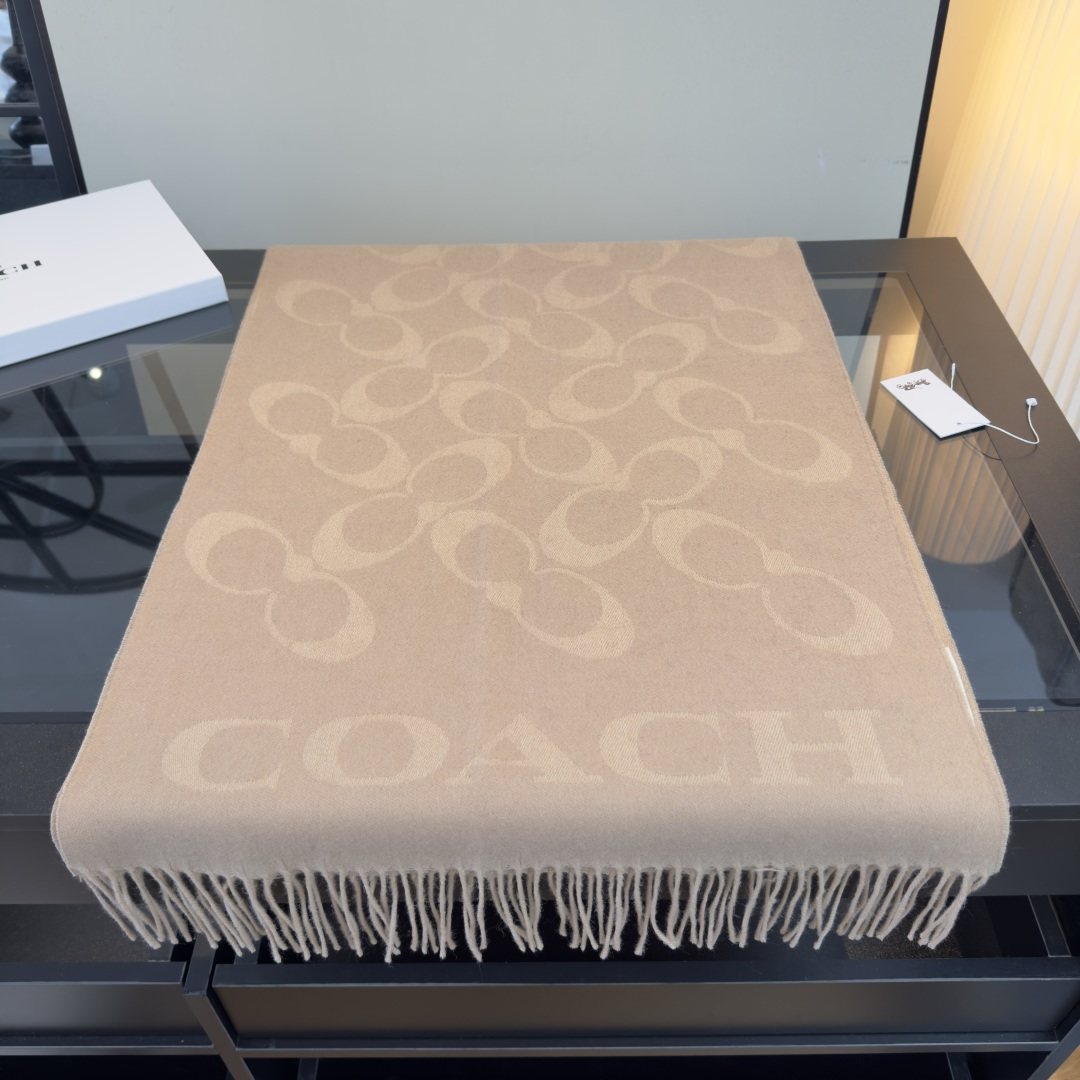 Coach C Motif Fringed Scarf