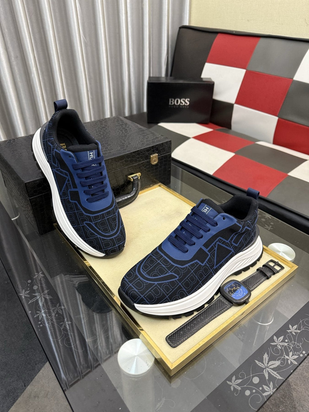 BOSS Patterned Low-Top Sneakers