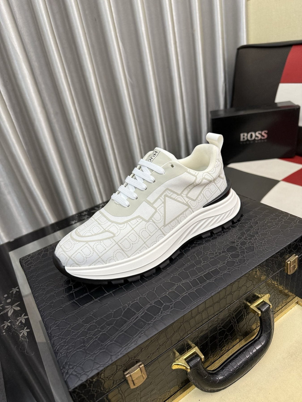 BOSS Patterned Low-Top Sneakers
