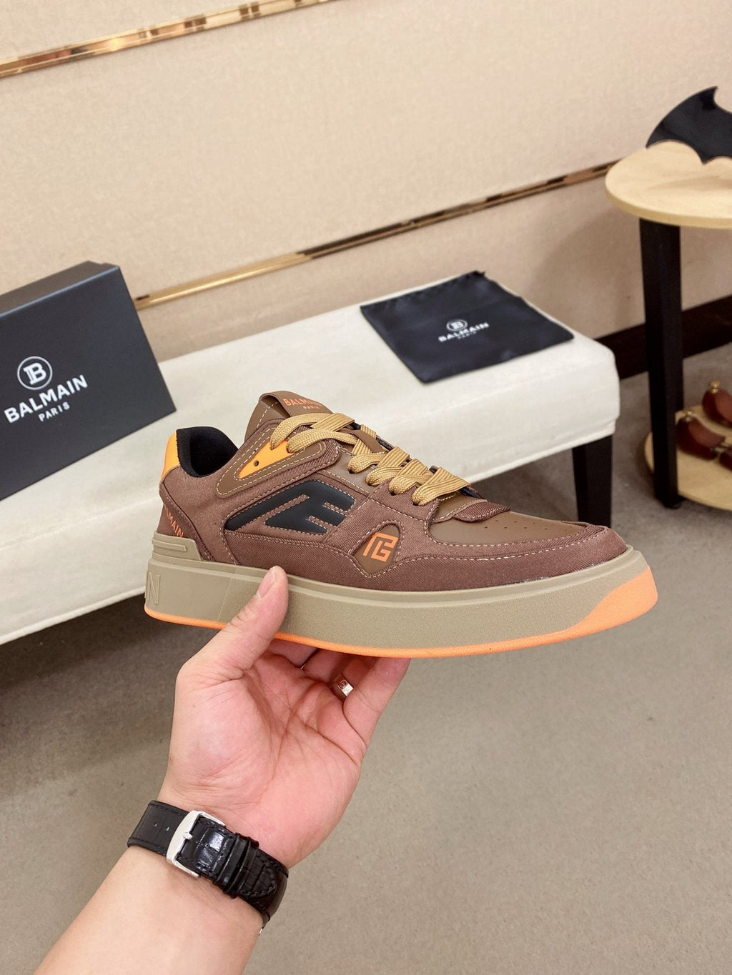 Balmain Color-Block Low-Top Sneakers