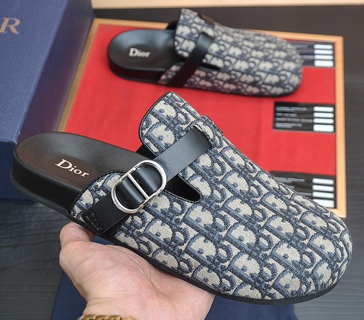 Dior Buckled Closed-Toe Mules