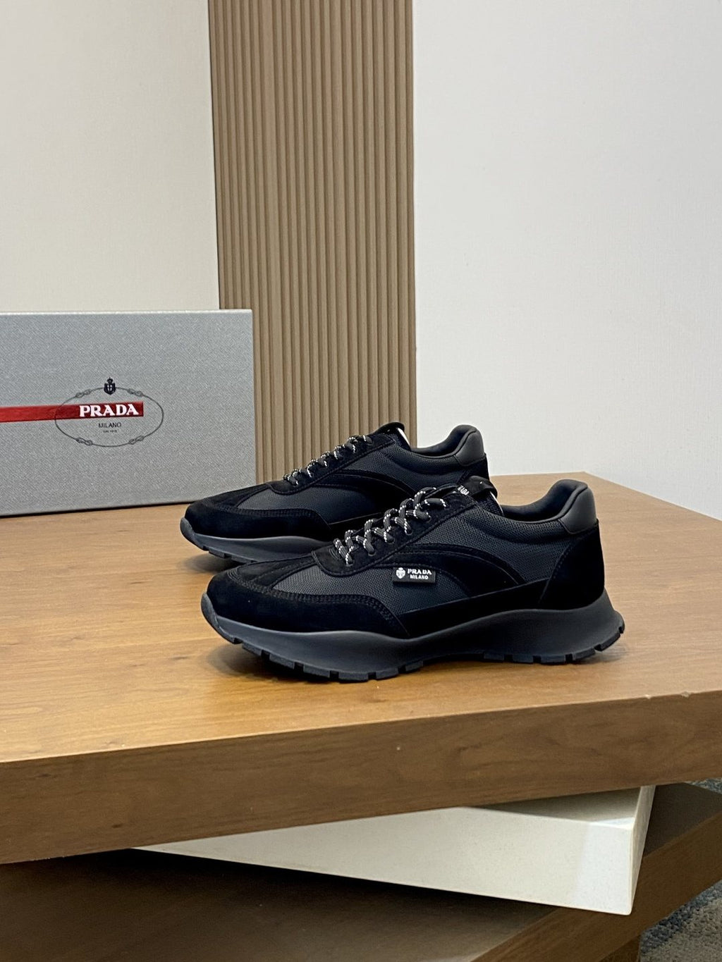 Prada Men's Panel Low-Top Sneakers - Textured Rubber Outsole
