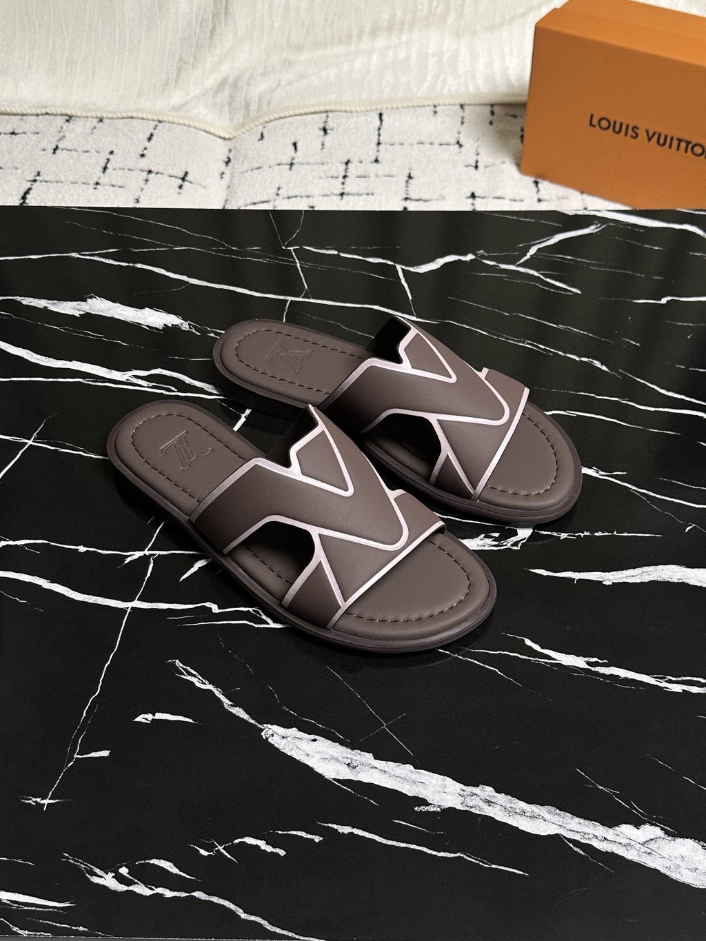 Louis Vuitton Men's V-Detail Slide Sandals