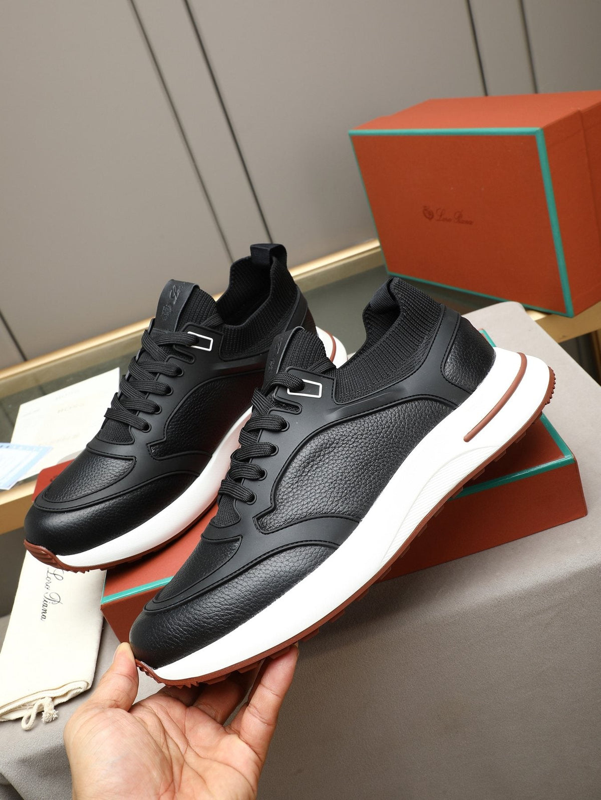 Loro Piana Paneled Low-Top Sneakers