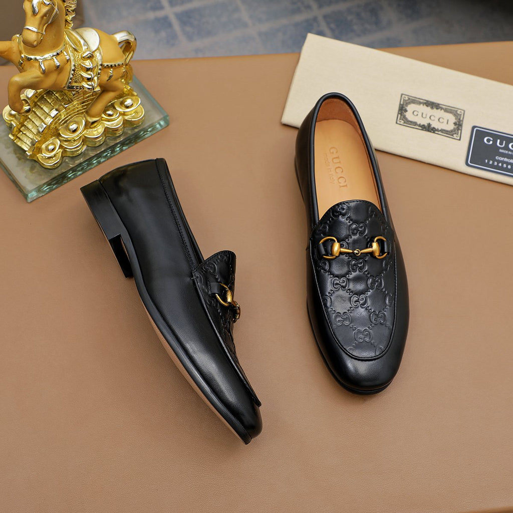 Gucci Black Embossed Loafers
