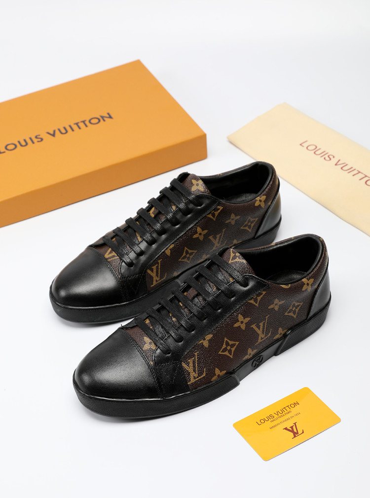 Louis Vuitton Black Monogram Panel Sneakers