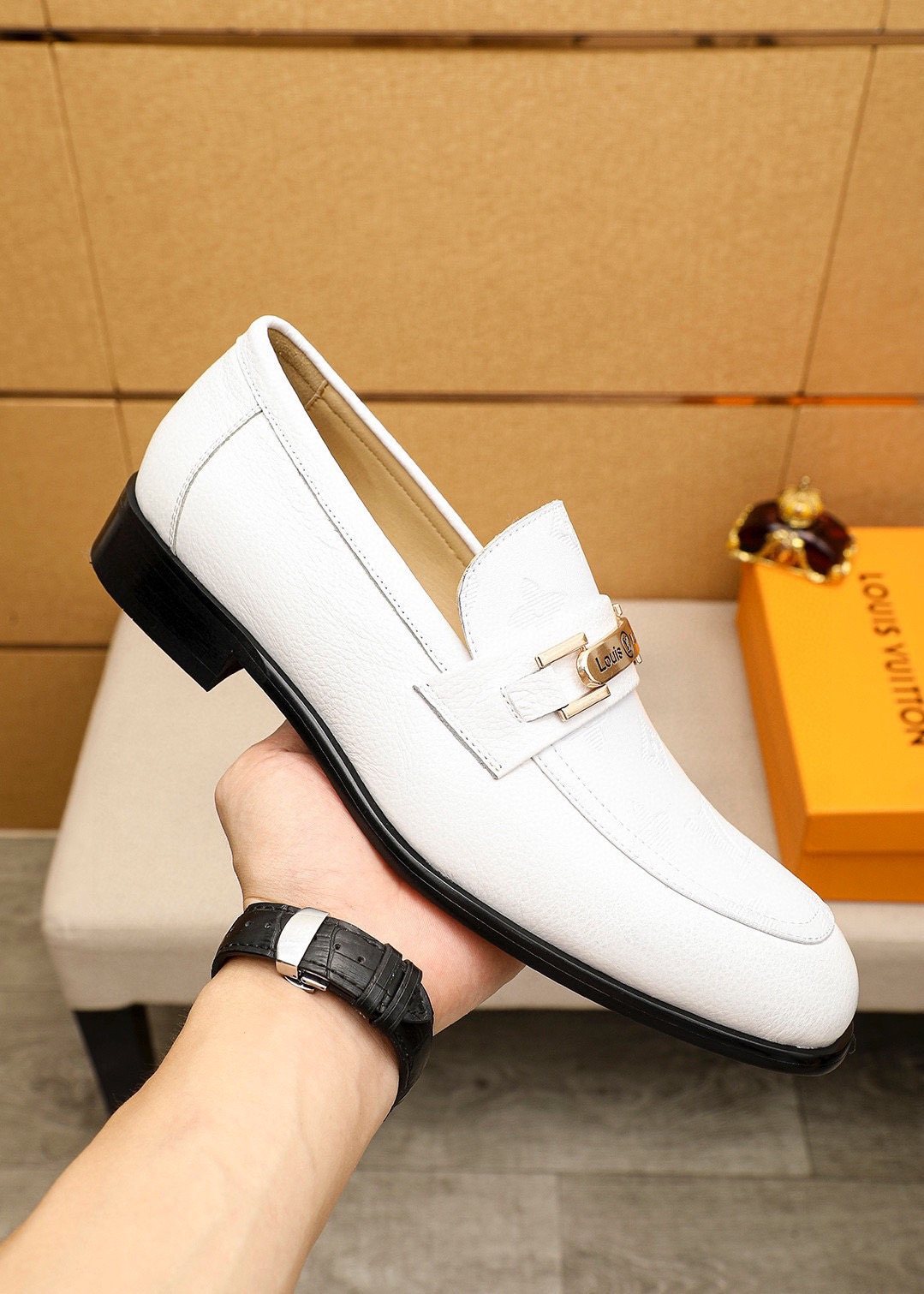 Louis Vuitton Men's Textured Bar Loafers