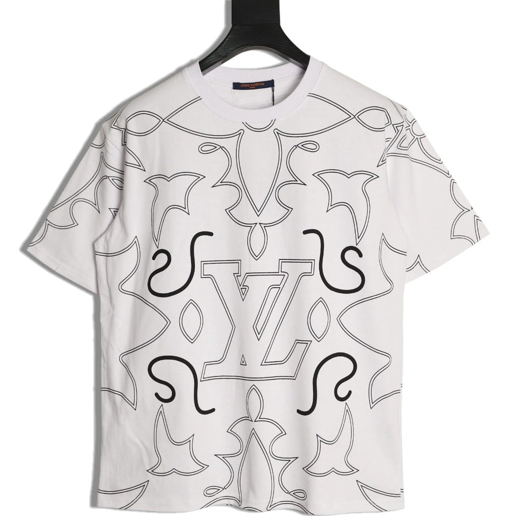 Louis Vuitton Monogram Outline Graphic T-Shirt - White