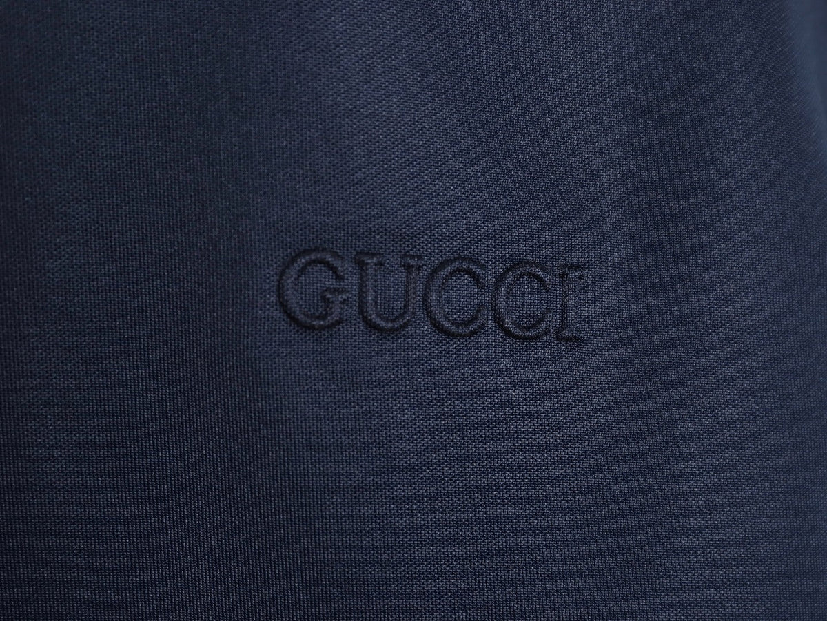 Gucci Contrast-Line Half-Zip Stand-Collar Jacket - Navy