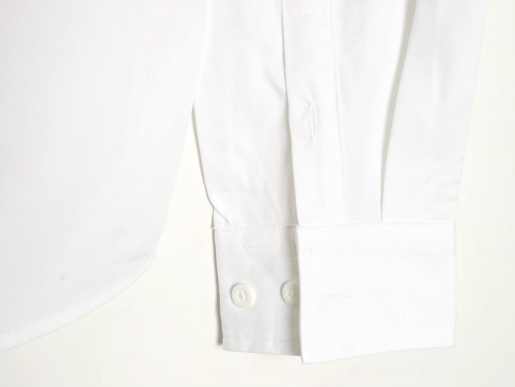 Dior Floral-Detail Logo Long-Sleeve Shirt - White