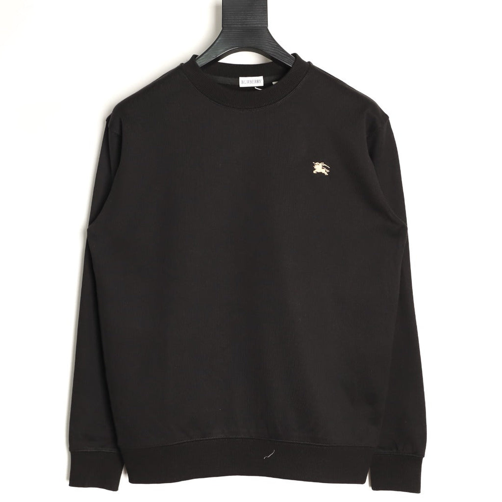 Burberry Oval Equestrian Back-Graphic Crewneck Sweatshirt - Black